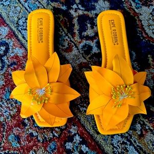 Buru Orange Flower Sandals